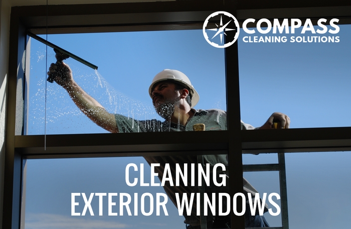 Cleaning exterior windows Cleaning exterior windows