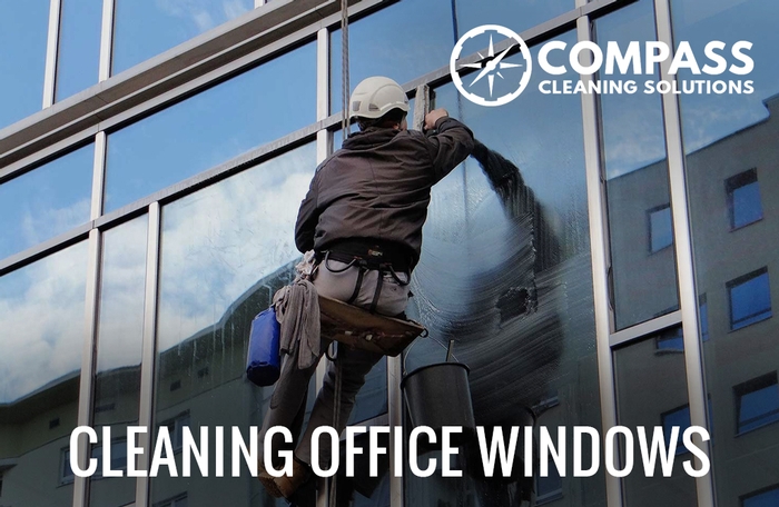 Cleaning office windows