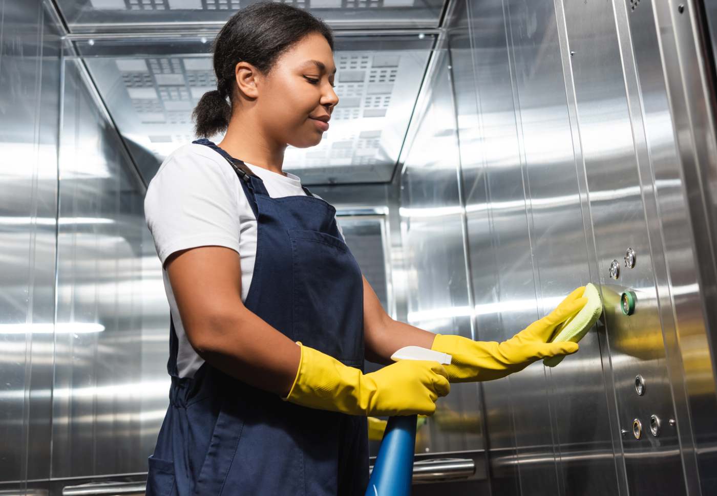 Janitor Cleaning Business Elevator Buttons