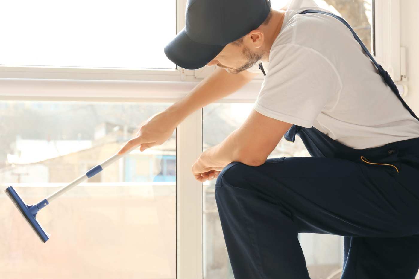 Man Cleaning Windows