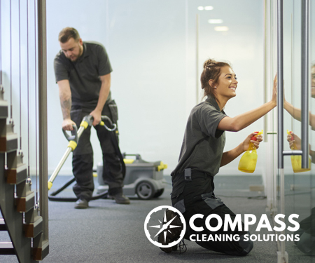 Commercial Cleaners At Work