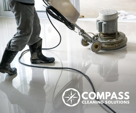 Buffing Floor in Commercial Building Buffing Floor in Commercial Building